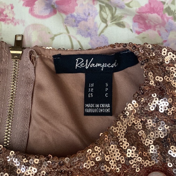 Revamped Rose Gold All Over Sequence Dress for Women - Picture 4 of 4